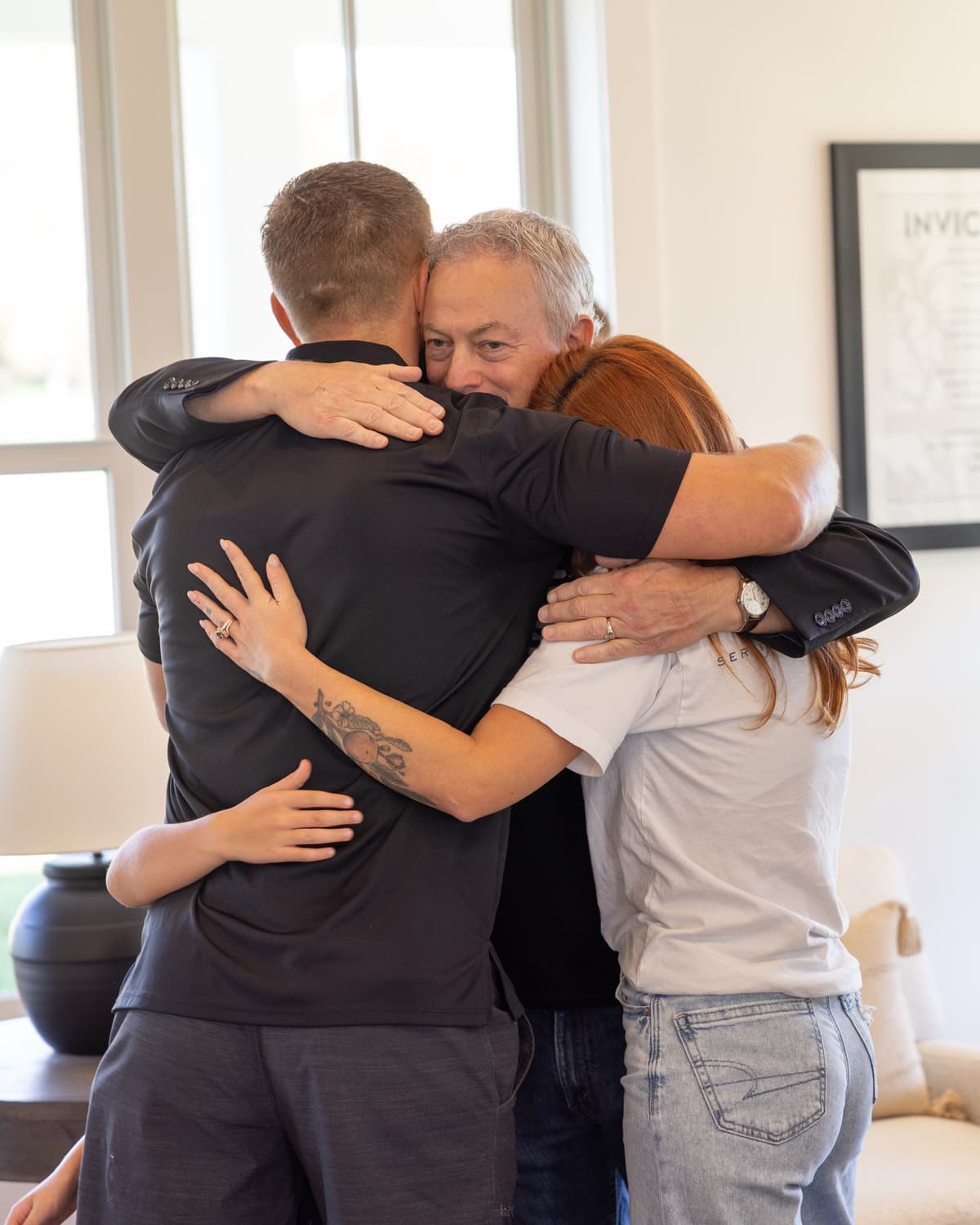 Gary and Hargis Family Hug